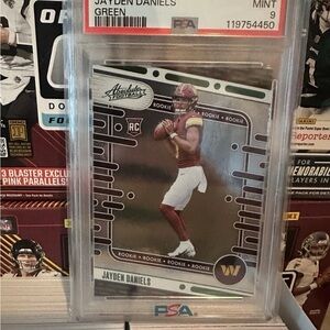 2024 Absolute Jayden Daniels PSA 9 Green Foil SP Rookie Card #102 MINT RC